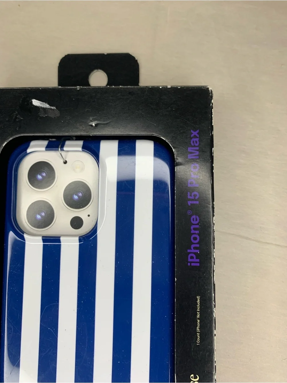 Hello Lux Navy & White Stripe Phone Case for iPhone 15 Pro Max